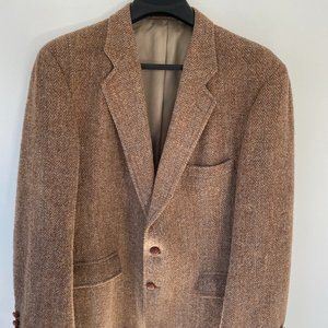 Harris Tweed Sport Coat Bachrachs Jacket Scottish Wool Herringbone Tweed Blazer.
